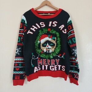 No Boundaries This is as Merry as it Gets Christmas Sweater Women's Juniors XXL